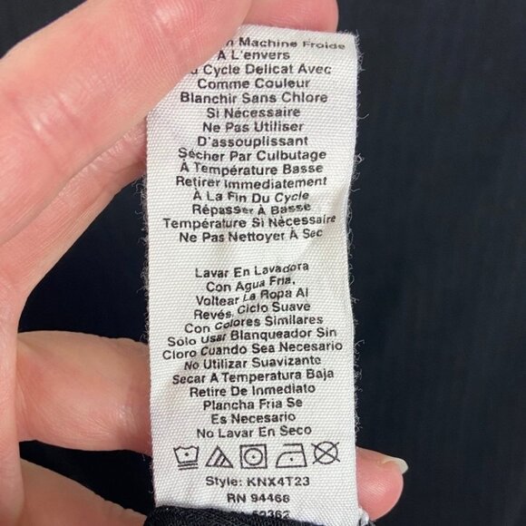 Avec Les‎ Filles Black Tie Back Long Sleeve Ribbed Tee Womens Size Small Ribbons - Picture 7 of 8